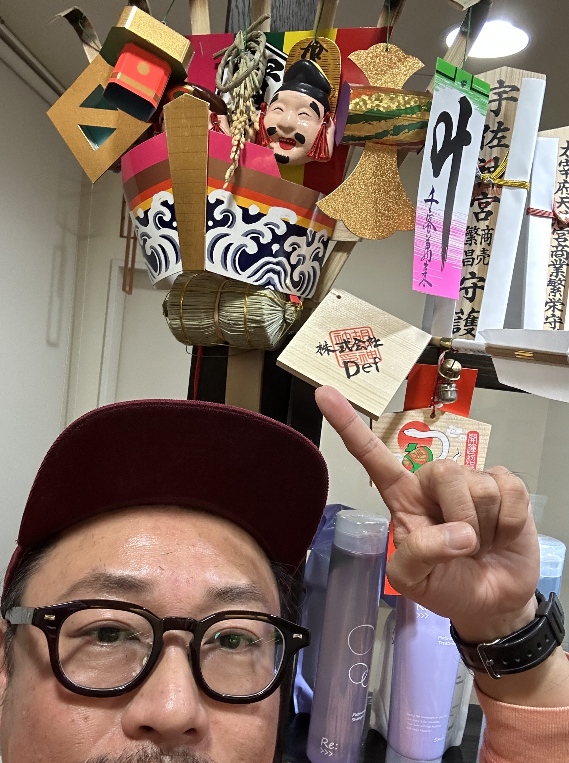 無事に今年の熊手　設置完了☝️